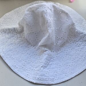 Old Navy White Eyelet Kids Hat